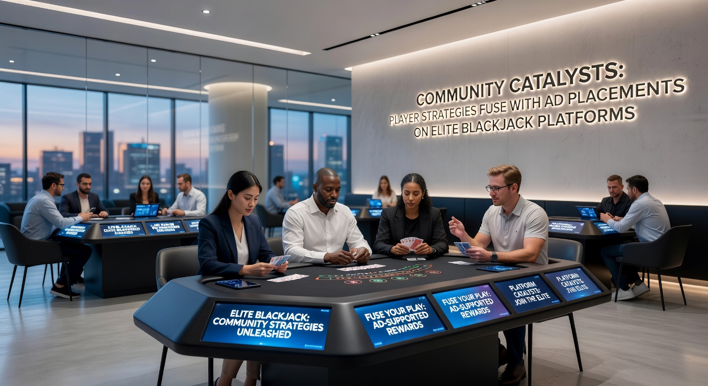 Werbebanner neben einer Community-Strategiediskussion auf einer Blackjack-Plattform, die nahtlos integriert ist