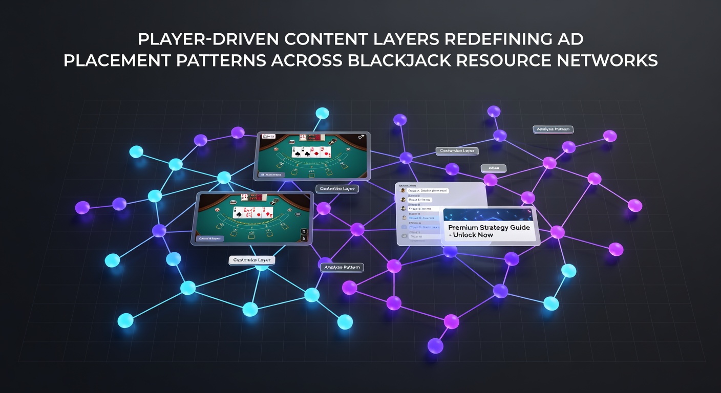 Netzwerkstruktur mit integrierten Spielerinhalten und Werbezonen auf Blackjack-Plattformen