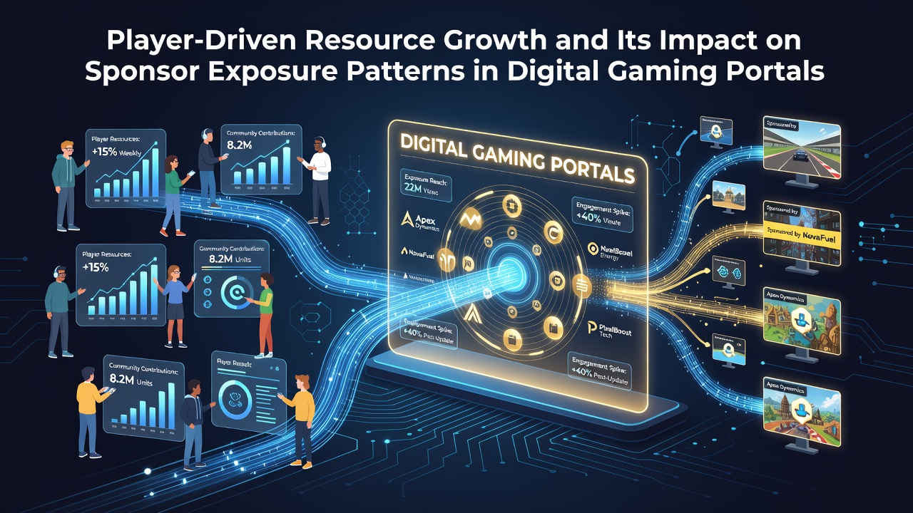 Darstellung von Spielerbeiträgen die Ressourcen in einem digitalen Gaming-Portal erweitern und Sponsorenplatzierungen beeinflussen